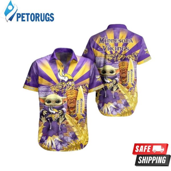Baby Yoda Minnesota Vikings NFL Hawaiian Shirt