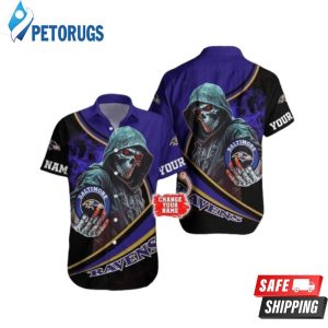 Baltimore Ravens NFL Halloween Skull Tropical Team Hawaiian Shirt