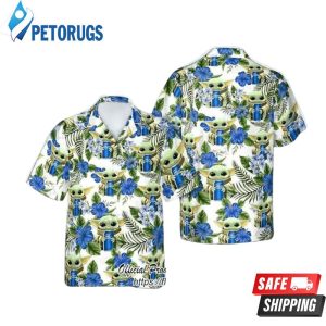 Bud Light Beer With Baby Yoda Hawaiian Shirt
