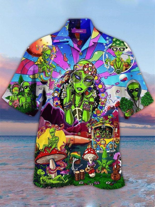 Casual Cotton Blend Hippie Hawaiian Shirt Beachwear For Men Gifts For Young Adults