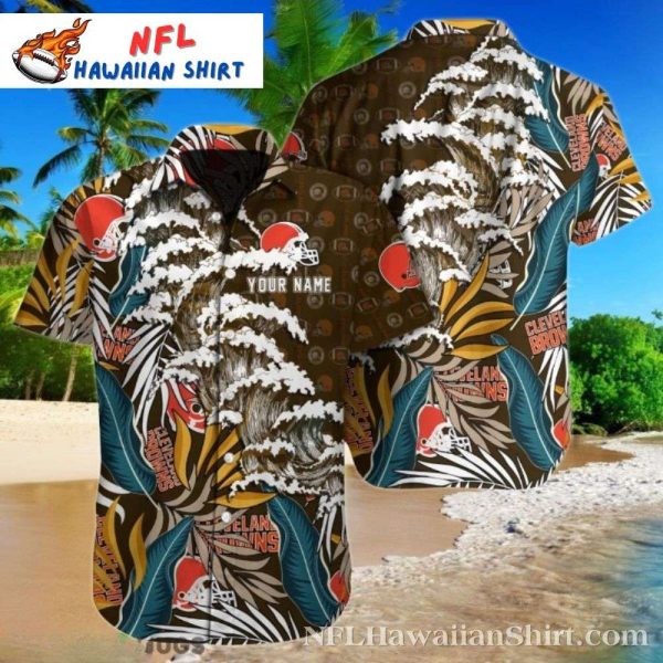 Cleveland Browns Wave Rider – Surf And Turf Aloha Hawaiian Shirt