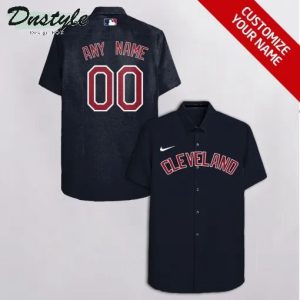 Cleveland Indians Personalized Black Hawaiian Shirt