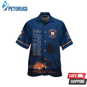 Houston Astros Short Sleeve Button Up Tropical Hawaiian Shirt