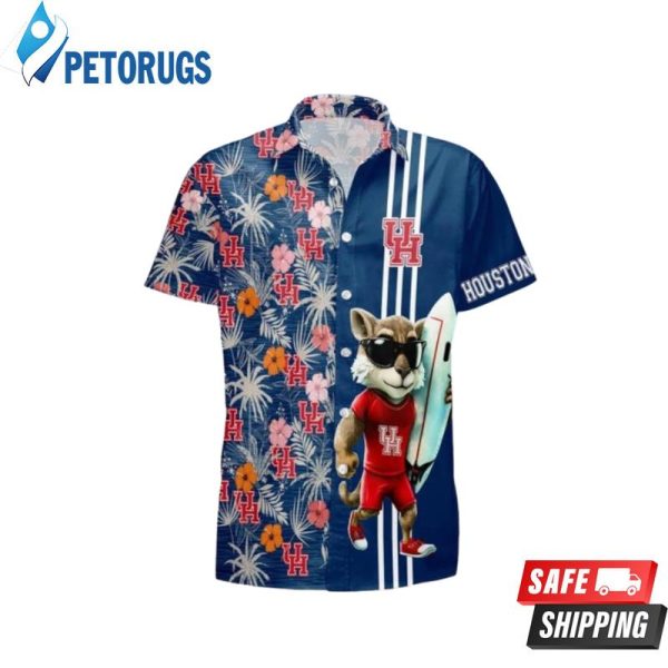 Houston Cougars Mascot Beach Summer 3D Hawaiian Shirt
