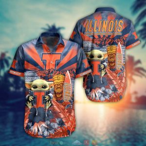 Illinois Fighting Illini Baby Yoda NCAA Hawaiian Shirt
