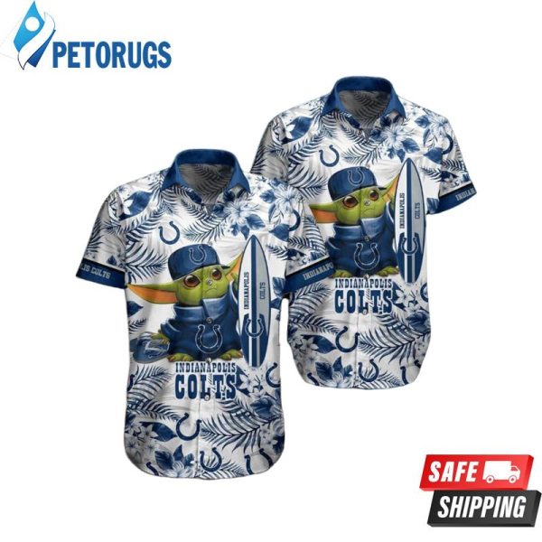 Indianapolis Colts NFL Baby Yoda 3D Hawaiian Shirt