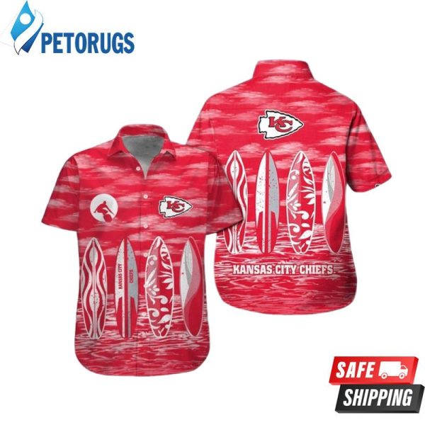 Kansas City Chiefs Short Sleeve Button Up Hawaiian Shirt