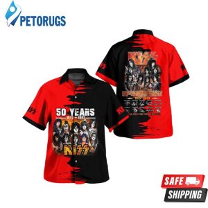 Kiss 50th Anniversary Red And Black Style Hawaiian Shirt