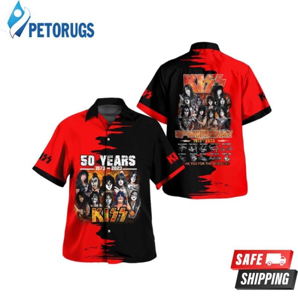 Kiss 50th Anniversary Red And Black Style Hawaiian Shirt