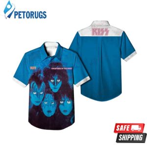 Kiss Band Creatures Of The Night Blue Hawaiian Shirt