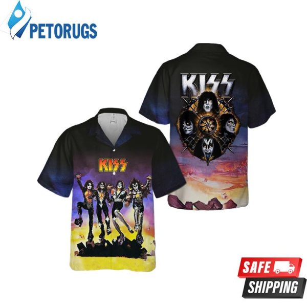 Kiss Rock Band Floral Aloha Hawaiian Shirt