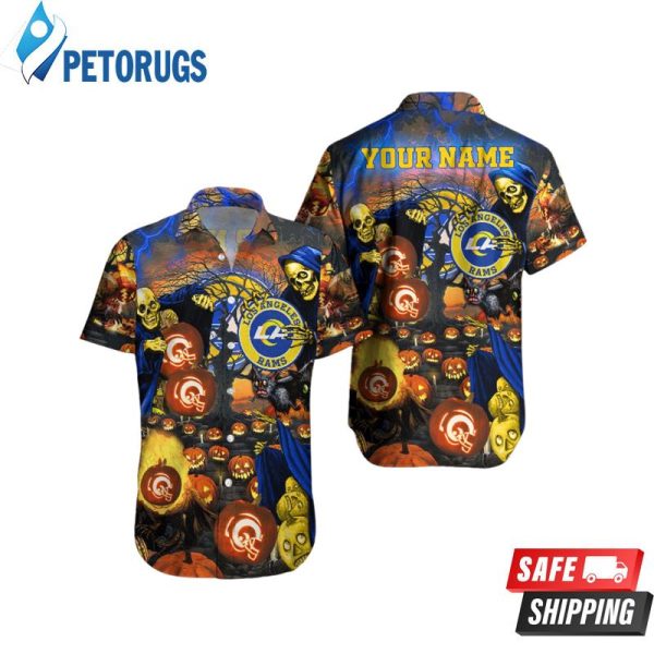 Los Angeles Rams NFL Skull Halloween Hot Trending Hawaiian Shirt