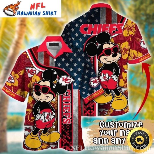 Mickey’s Chiefs Celebration – Patriotic Custom Name Hawaiian Shirt