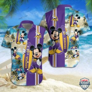 Minnesota Vikings Mickey Mouse Hawaiian Shirt