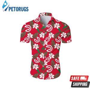 NBA Atlanta Hawks White Hibiscus Red Hawaiian Shirt