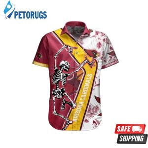 NFL Arizona Cardinals Skellington Red Yellow Hawaiian Shirt