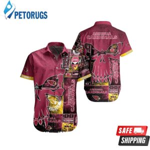 NFL Arizona Cardinals Skull Style Summer Collection Trendy Aloha Hawaiian Shirt