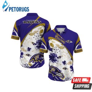 NFL Baltimore Ravens Aloha Blossom Hawaiian Shirt