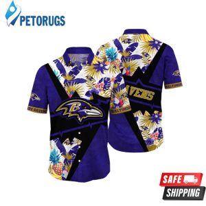 NFL Baltimore Ravens Flower Island Tropical Hawaiian Shirt