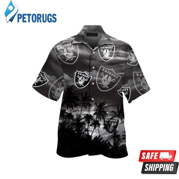 NFL Las Vegas Raiders Coconut Short Sleeve Button Up Tropical Hawaiian Shirt
