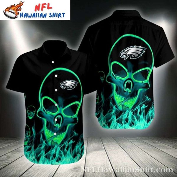 Neon Skull Flight Philadelphia Eagles Tropical Shirt – Electric Green Inferno