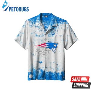New England Patriots Beach Mix Blue And White Hawaiian Shirt
