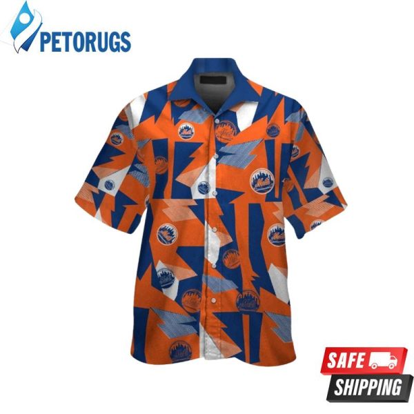 New York Mets MLB Short Sleeve Button Up Hawaiian Shirt