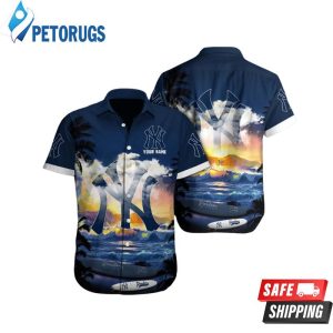 New York Yankees with Custom Name Hawaiian Shirt