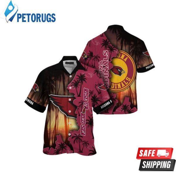 Nfl Arizona Cardinals Custom Name Coconut Tree Red Trendy Hawaiian Shirt