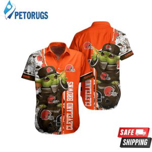 Nfl Hawaiian Shirt Cleveland Browns Baby Yoda Floral Hawaiian Shirt