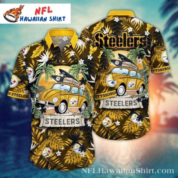 Pittsburgh Steelers Vintage Ride Tropical Aloha Shirt