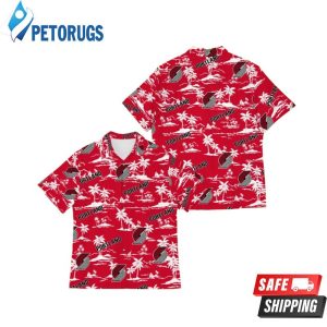 Portland Trail Blazers Island Pattern Tree Hawaiian Shirt
