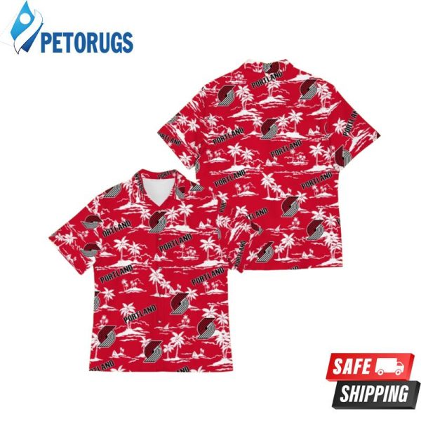 Portland Trail Blazers Island Pattern Tree Hawaiian Shirt