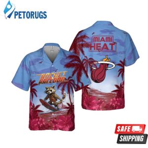 Rocket Raccoon And NBA Miami Heat Summer Pattern Print Hawaiian Shirt