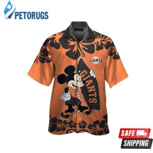 San Francisco Giants Mickey Mouse Short Sleeve Button Up Tropical Hawaiian Shirt