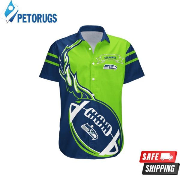 Seattle Seahawks Flame Ball NFL Hawaiian Shirt