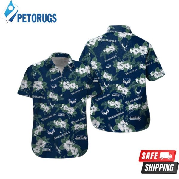 Seattle Seahawks Flower Summer Aloha Short SLeeve Hawaiian Shirt