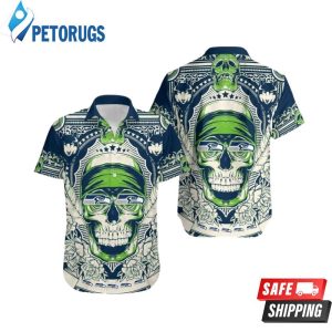 Seattle Seahawks Skull NFL Shorts Summer Collection Trendy Aloha Hawaiian Shirt