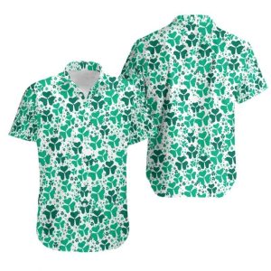 Shamrock Clover Pattern And Happy St Patricks Day Hawaiian Shirt