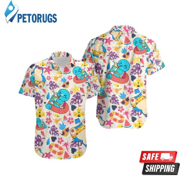 Snorlax Squirtle Anime Snorlax Summer Hawaiian Shirt