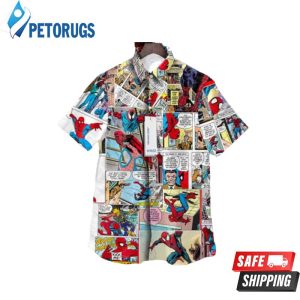 Spider Man Super Hero Marvel Comics Tropical Aloha Hawaiian Shirt