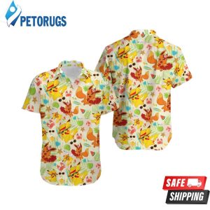 Summer Eevee PKM PKM Button Up Anime Cartoon Hawaiian Shirt