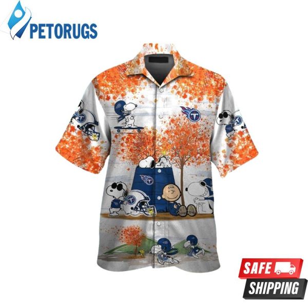 Tennessee Titans Snoopy Autumn Short Sleeve Button Up Tropical Hawaiian Shirt