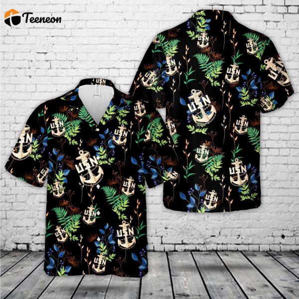 US Navy Chief BackBone Anchor Hawaiian Shirt Gift for Dad Father Days