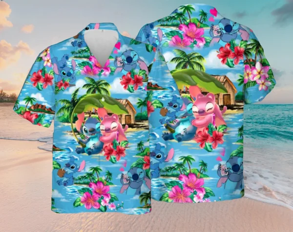 Women Stitch Disney Tropical Hawaiian Shirt